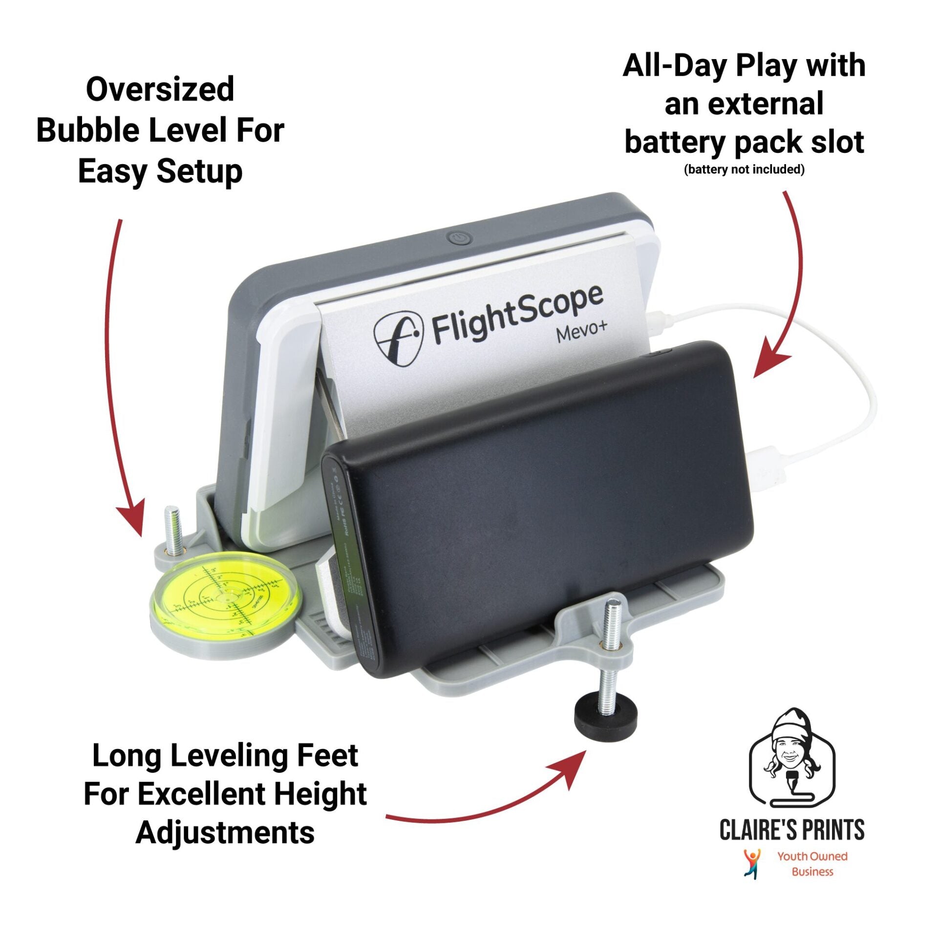 Flightscope Mevo Plus 2023 Alignment Leveling Stand For Mevo
