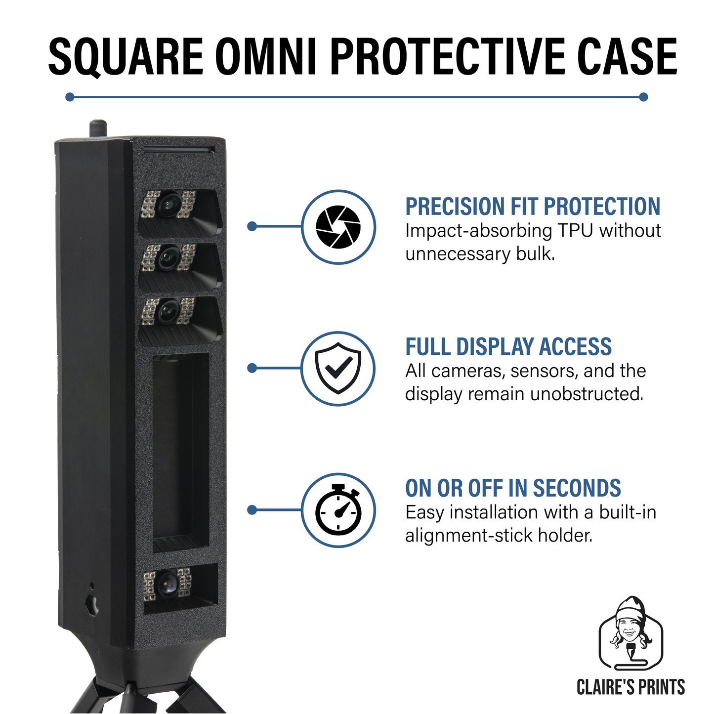 Square Omni Protective Case - Shock absorbing TPU case