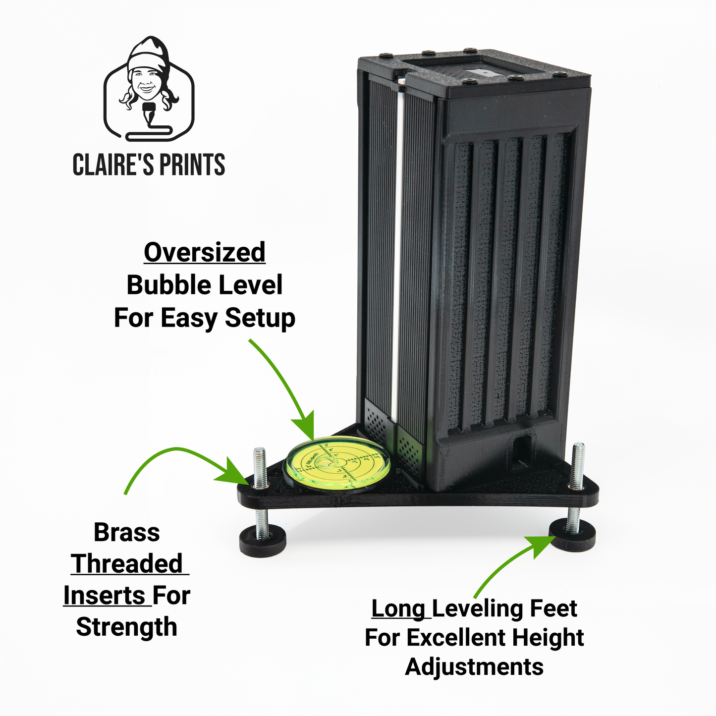 shows Leveling stand features for the Square Golf Launch monitor case